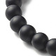 Ensemble de bracelets extensibles en perles de cristal de quartz synthétique et perles de pierre noire synthétique pour cadeau femme fille BJEW-JB06792-9