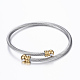 Trendy 304 Stainless Steel Torque Bangles & Rings Sets SJEW-H073-10-3