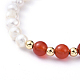 Perle naturelle et cornaline naturelle (teinte et chauffée)/bracelets de perles d'agate rouge BJEW-JB05153-01-2