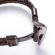 Bracelets multi-rangs avec cordon en cuir tressé BJEW-F291-06A-3