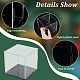 透明アクリルディスプレイボックス  防塵ケース  黒ベース付き  モデル用  ビルディングブロック  人形ディスプレイホルダー  透明  完成品：11x11x10.5cm  6個/セット AJEW-WH0282-68-4