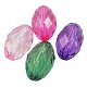 Mixed Color Faceted Oval Transparent Acrylic Beads X-PL417Y-1