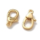 Плоские круглые застежки-лобстеры с микропаве из прозрачного кубического циркония из латуни KK-Z136-22G-01-2