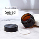BENECREAT 15 Pack 15ml/15g Dark Amber Cosmetic Glass Jars with White Inner Liners and Black Plastic Lids Amber Round Glass Jars with 2PCS Spoons for Beauty Lotions Creams Makeup DIY-BC0010-97-6
