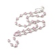 Lariat-Halskette mit Herzgliederkette aus kubischem Zirkonia NJEW-E074-07-2