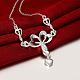 New Fashion Silver Color Plated Brass Heart Cable Chain Necklace Jewelry for Women NJEW-BB00392-4