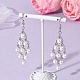 Серьги-подвески с ромбовидным жемчугом из нержавеющей стали 304 EJEW-TA00770-1