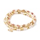 Set di bracciali elasticizzati con perline di quarzo rosa naturale e rodonite BJEW-JB06255-01-1