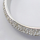 ファッション304のステンレス鋼の結婚式のダイヤモンドの腕輪  ラインストーンビーズで  プラチナ  65mm X-BJEW-R162-4-2