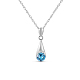 TINYSAND Chic 925 Sterling Silver CZ Drop Pendant Necklaces TS-N286-B-1
