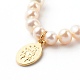Ovale avec colliers pendentifs vierge marie et perles naturelles NJEW-JN03625-01-5