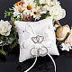 CRASPIRE Ring Cushion Wedding Marriage Couple Ring Holder Ring Bearer Cushion Wedding Ring Pillow White Bow knot Double Hearts Diamonds Wedding Ring Pillow Bearer Holder Pillow with Bow knot DIY-WH0325-48A-7