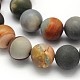 Frosted Round Natural Polychrome Agate Beads Strands G-N0166-67-4mm-2