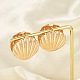 Латунь обруч серьги для женщин EJEW-U041-07G-2