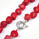 Sea Bamboo Coral(Imitation Coral) Beaded Necklaces NJEW-S414-38-2