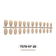 12 faux ongles courts français de couleur unie naturelle givrée de taille différente MRMJ-T078-97-26-2