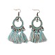 3 Pairs 3 Style Flat Round & Leaf Alloy Enamel Dangle Earrings with Synthetic Turquoise EJEW-P200-06AB-2