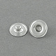 真鍮のスナップボタンパーツ  スタッド  フラットラウンド  プラチナ  12x4mm  ノブ：4.5mm BUTT-R029-03-1