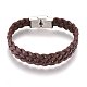 Braided Leather Cord Bracelets BJEW-F349-06P-01-2