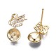 Brass Micro Pave Clear Cubic Zirconia Stud Earring Findings KK-Q764-034A-2