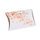 紙枕ボックス  ギフトキャンディー梱包箱  クリアウィンドウ付き  花柄  ホワイト  12.5x8x2.2cm CON-G007-03A-09-4