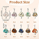 UNICRAFTALE 4 Sets 10 Styles Mixed Stone Chip Beads Pendant Decorations Sets Quartz Charms Alloy Tree of Life Pendant Decorations with Lobster Claw Clasps for Necklace Jewelry Making HJEW-UN0001-13-4
