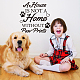 SUPERDANT Family Pets Quotes Wall Sticker A House is Not A Home without Paw Prints Wall Decal Pet Footprints Heart Shape PVC Wall Art Self-adhesive Sticker for Home Decorations DIY-WH0377-037-3