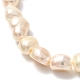 女性の女の子のための天然真珠ストレッチブレスレット  貝殻色  内径：2-1/4インチ（5.7cm） BJEW-JB06855-02-5