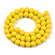 Opaque Solid Color Glass Beads Strands GLAA-T032-P8mm-08-3