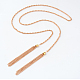 Trendy Alloy Tassel Chain Necklaces X-NJEW-F091-39-1