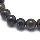 Natural Golden Sheen Obsidian Bead Stretch Bracelets BJEW-K212-B-020-2