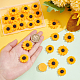 PandaHall 24pcs Resin Sunflower Pendants FIND-PH0005-97-5
