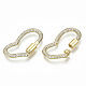Brass Micro Pave Cubic Zirconia Screw Carabiner Lock Charms ZIRC-N039-015A-NF-3