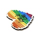 Pendenti in legno di pioppo stampati singoli a tema bandiera arcobaleno/orgoglio WOOD-G014-21-4
