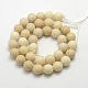 Pierres précieuses naturelles perles rondes de bois pétrifié brins G-O021-14mm-12-1