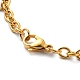 Placage sous vide 201 bracelet à breloques perles rondes en acier inoxydable avec 304 chaînes en acier inoxydable pour femme BJEW-E108-07G-3
