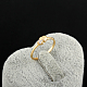 Vero anello a cuore in zirconi cubici in ottone placcato oro 18k RJEW-EE0001-022E-3