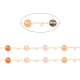 Chaînes colorées de perles rondes plates et de perles de verre œil de chat CHC-G017-13G-2