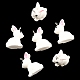 不透明樹脂ペンダント  プラチナトーンの鉄製ループが付いた 3D ウサギのチャーム  リネン  24.5x13x19mm  穴：2mm RESI-XCP0001-98-1