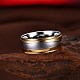 メンズチタンスチールフィンガー指輪  ワイドバンドリング  サイズ10  ゴールドカラー  19.8mm RJEW-BB27605-A-10-5