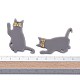 アクリルパーツ  3dプリント  猫の形  グレー  39x28x2mm  穴：1.5mm X-KY-I007-48B-3