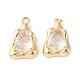 Brass Micro Pave Clear Cubic Zirconia Charms KK-L208-09G-A-2