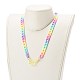 Collares personalizados de cadena de bordillo de acrílico arcoíris NJEW-JN03514-3