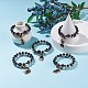 2Pcs 2 Style Halloween Alloy Enamel Charm Bracelets Set with Skull Cross BJEW-JB08006-2