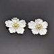 Flores cabuchones de concha blanca SSHEL-N012-01A-1