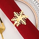 クリスマス用鉄＆合金ナプキンリング  ナプキンホルダー装飾  レストランデイリーアクセシロエス  ゴールドカラー  スノーフレーク  5mm  内径：38mm  雪の結晶：45x39mm。 XMAS-K001-02B-1