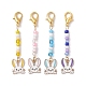 4 pièces 4 couleurs tête de lapin alliage émail pendentif décorations HJEW-JM01699-1