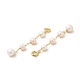 Perles de perles naturelles en laiton breloques à fermoir à anneau à ressort KK-I697-13G-3