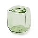手作り吹きガラス瓶  ガラスバイアルペンダント作り用  正方形  薄緑  16~16.5x14~15x14~14.5mm  穴：3.5~6mm GLAA-B005-02D-1