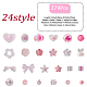 CHGCRAFT 279Pcs 24Style Pink Acrylic Beads Assorted Beads Transparent Mixed Shape Cute Adorable Heart Flower Letters Smile Beads Bulk Set for Jwelry Making Bracelets Necklace Crafts DIY TACR-CA0001-22-2